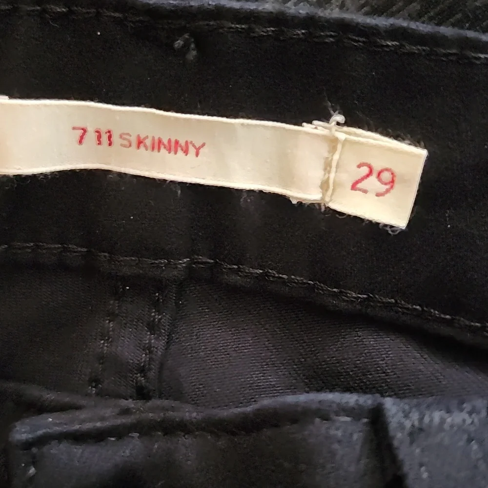 Levi's Black 711 Skinny Denim Jeans Size  W29 L32 - Picture 3 of 12